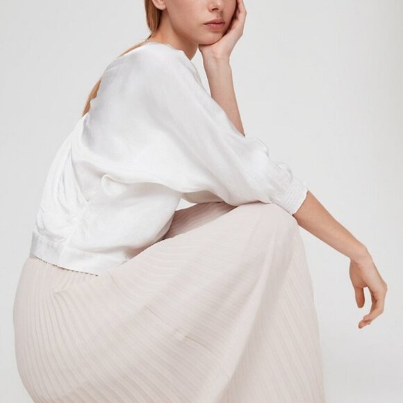 Aritzia Babaton Welsh Blouse Dusty Coral Blouse XXS - Picture 3 of 7